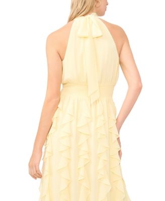 Women's Cascading Collared Neck Maxi Dress