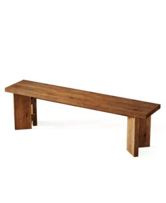 Solid Wood Bench, 62.99" Entryway Bench with Thickened Legs, Farmhouse Wooden Seating Benches