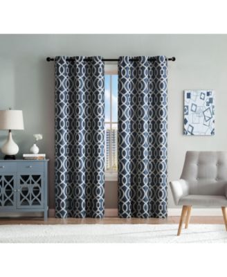 Royal Living 2 Pack Venetian Semi Sheer Lattice Grommet Top Curtain Panels