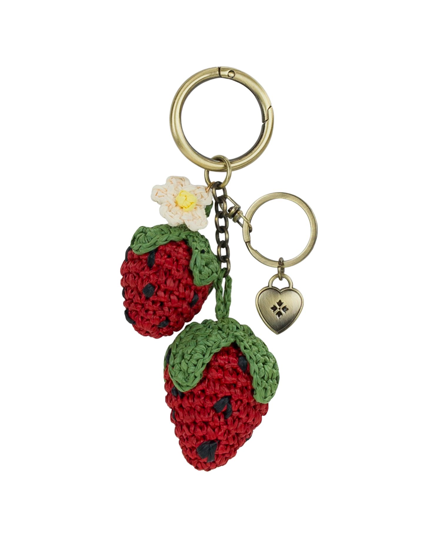 Raffia Strawberry Handbag Charm