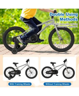 18 Inch Kids Bike for 4-8 Years Old Adjustable with Removable Training Wheels