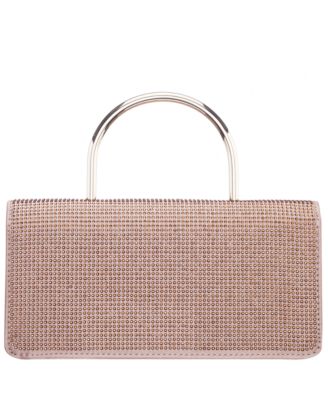 Elongated Crystal Magnetic Snap Satchel Bag