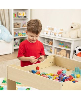 Kids Table and 2 Chairs Set with Under Table Storage
