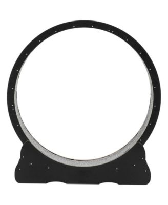 48" Wooden Cat Exercise Wheel with Carpeted Runway and Locking Mechanism