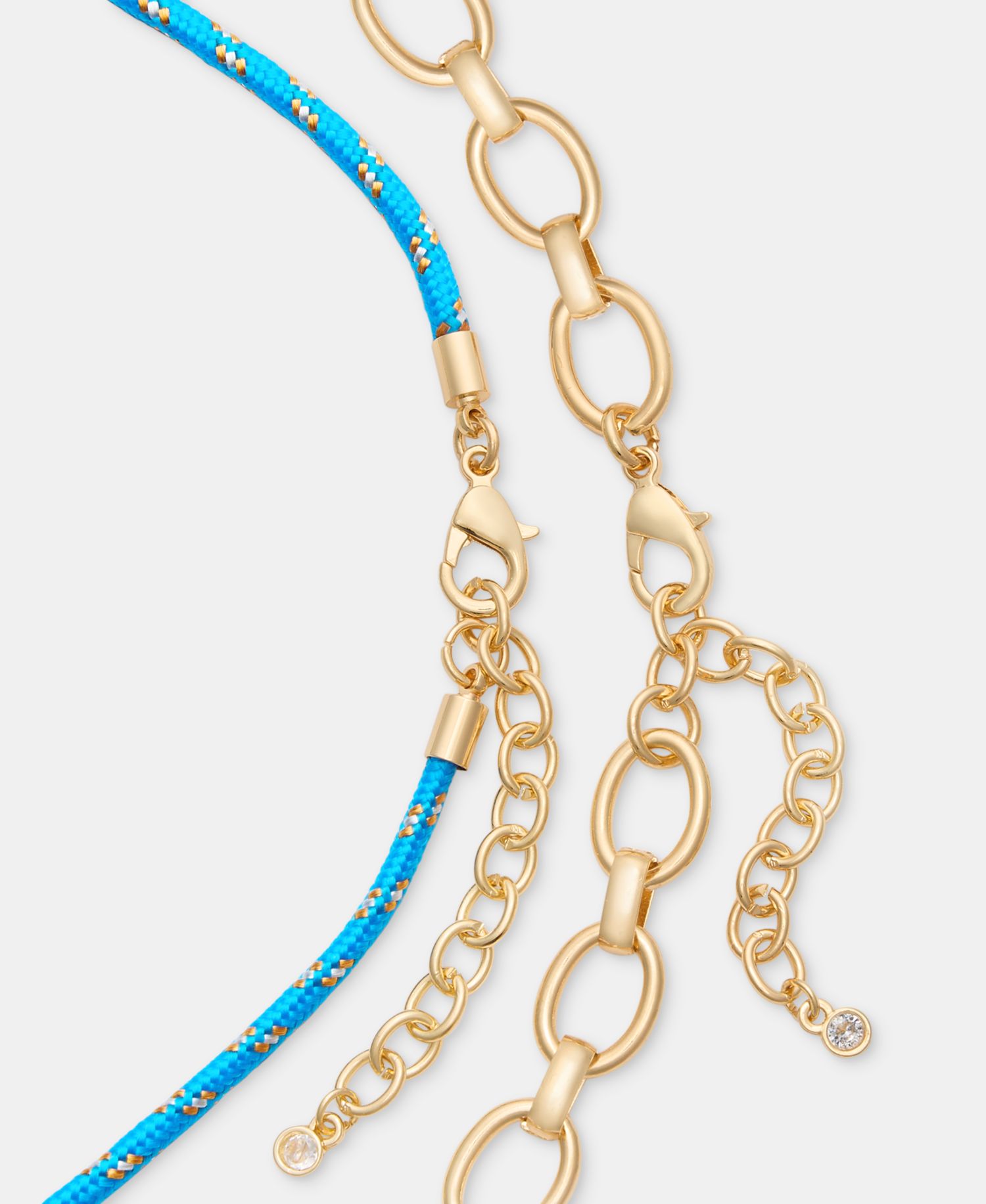 2-Pc. Set Heart Cord Pendant Necklace & Chain Collar Necklace
