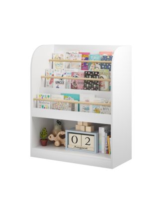 Wooden Book Display & Toy Organizer - Multi-Tier Children s Bookcase with Open Storage for Kids Room, Nursery, Kindergarten