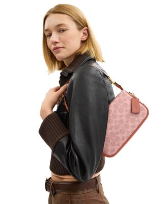 Plaza Small Signature Canvas Slim Shoulder Bag