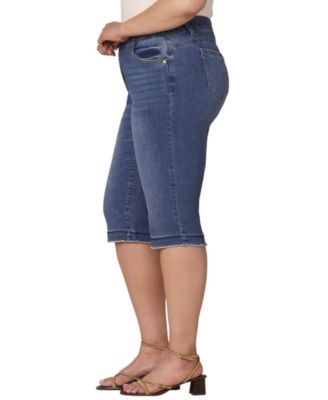 Plus Size Skinny Bermuda Mid-Rise Jeans