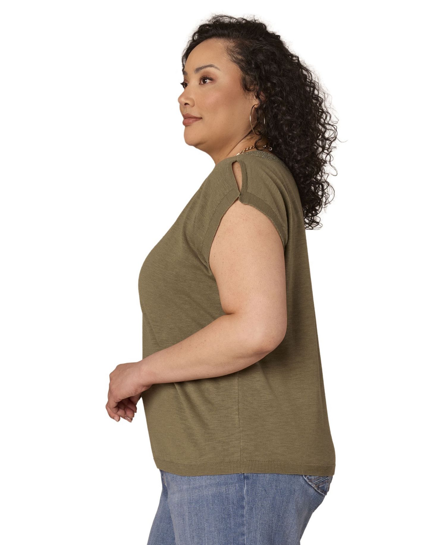 Plus Size V-Neck Sweater Top