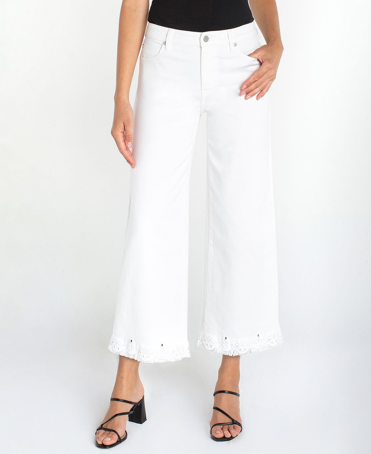 Liverpool Los Angeles Petite Stride Crop Wide-Leg Jeans view 1 — MAYCSS fashion products