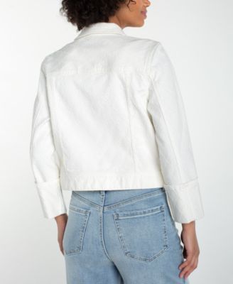 Petite Bracelet-Length-Cuffed-Sleeve Cropped Jacket