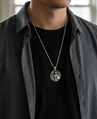 Men's Stainless Steel 22" Spartan Pendant Necklace