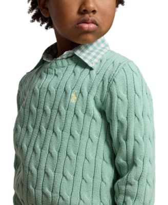 Boys' 2-7 Cable-Knit Cotton Sweater