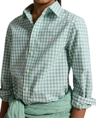 Boys' 8-20 Plaid Cotton Poplin Shirt
