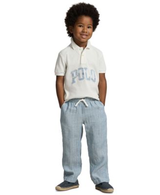 Boys' 2-7 Logo Cotton Mesh Polo Shirt