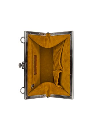 Aurelie Small Rose Tooled Leather Crossbody Frame Bag