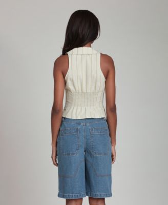 Women's Striped Tie-Neck Top