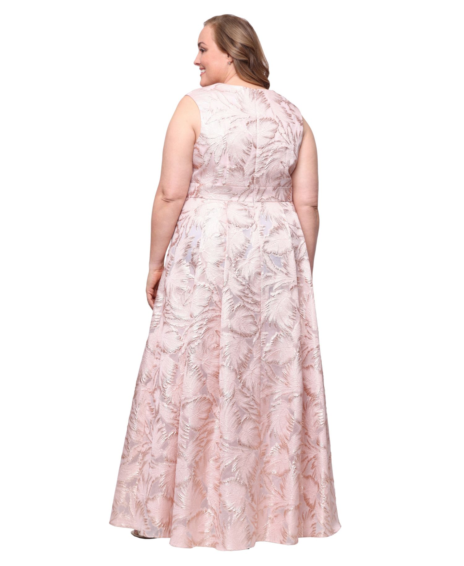 Petite Square Neck Short-Sleeve Ball Gown