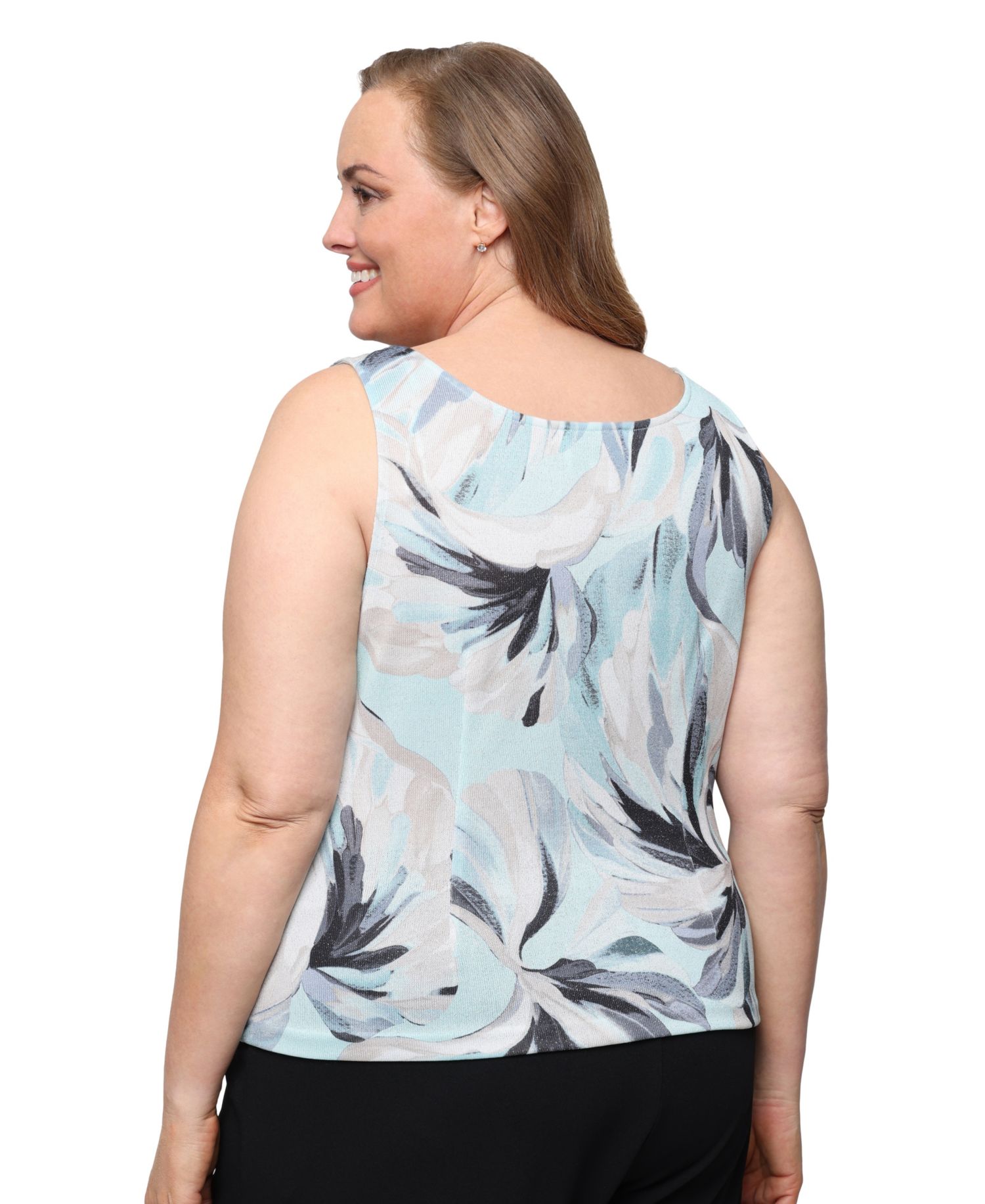 Plus Size Scoop Neck Top And Jacket, 2-Piece Set