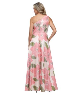 Petite One-Shoulder A-Line Gown