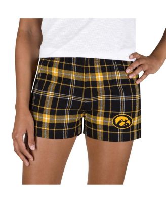 Women's Black/Gold Iowa Hawkeyes Ultimate Flannel Shorts