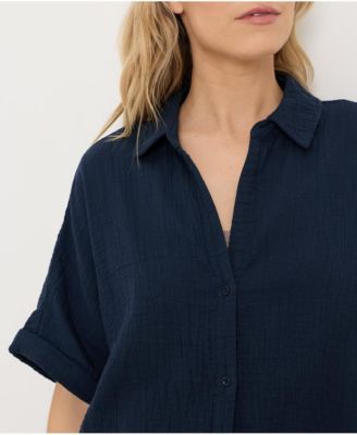 Women's Organic Cotton Coastal Double Gauze Oversized Shirt