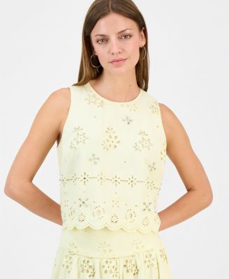 Petite Sleeveless Crystal Top
