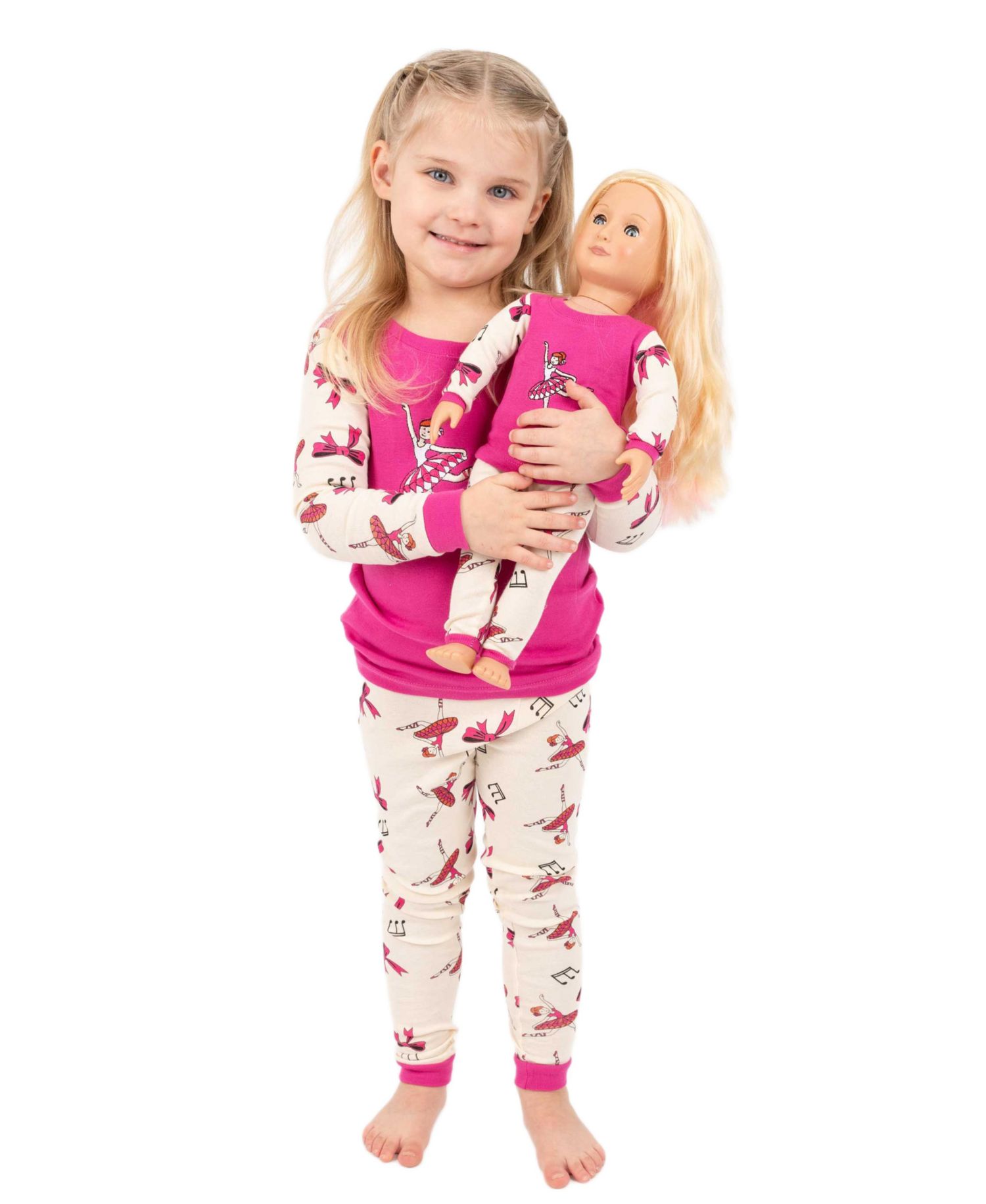 Big Girls 6-14 Matching Doll Snug-Fit Cotton Long Sleeve Pajamas