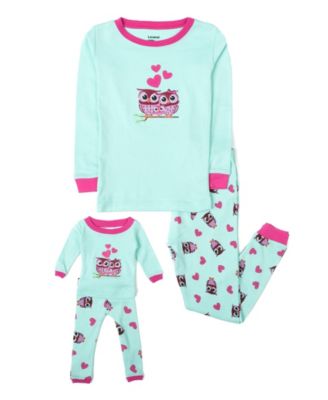 Toddler Girls Matching Doll Snug-Fit Cotton Long Sleeve All-Over Animal Print Pajamas
