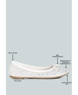 Womens hosana rhinestones and stud embellished ballet flats