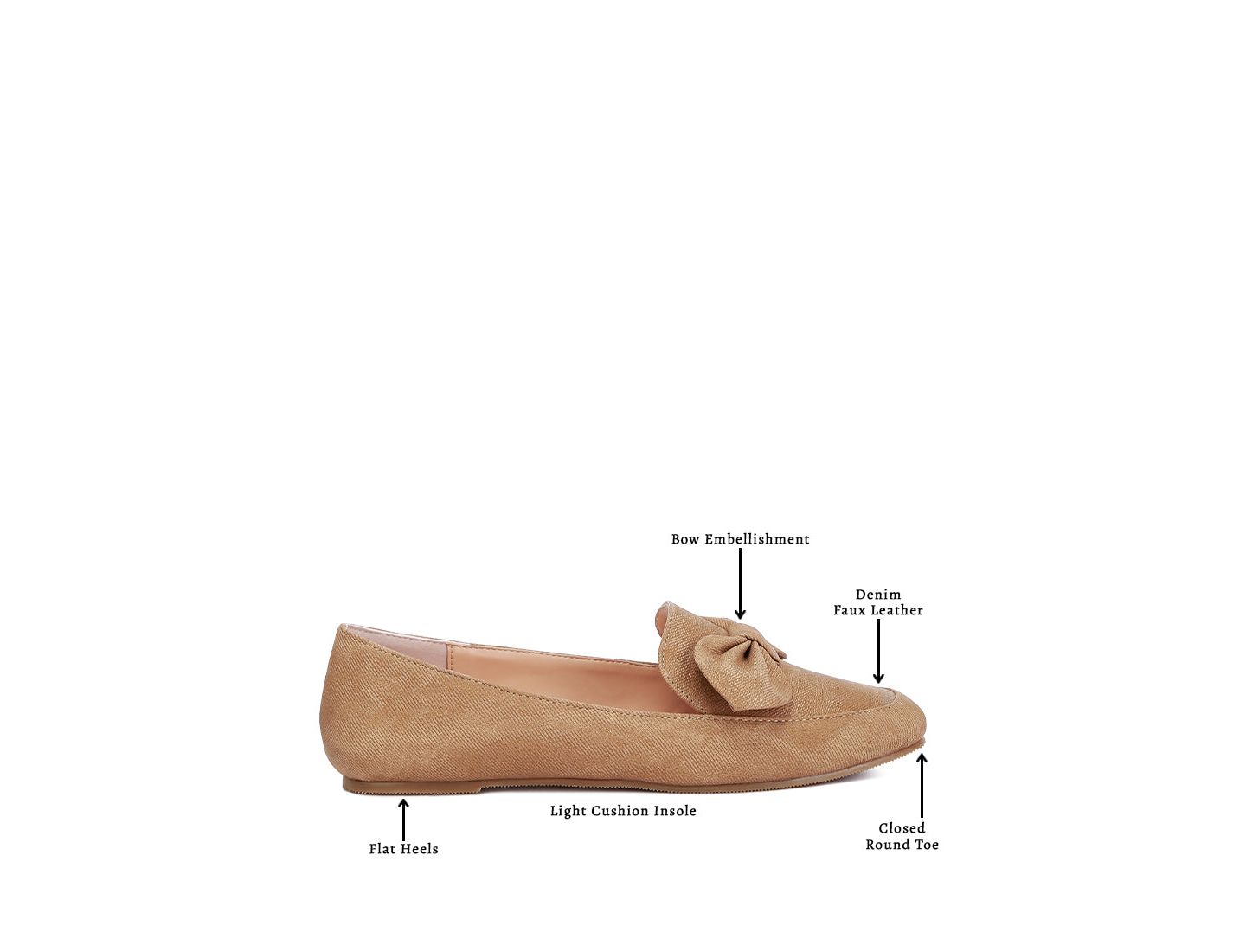 Женские туфли London Rag Waveney Bow Embellished, цвет: Бежевый / Хаки — фото 5