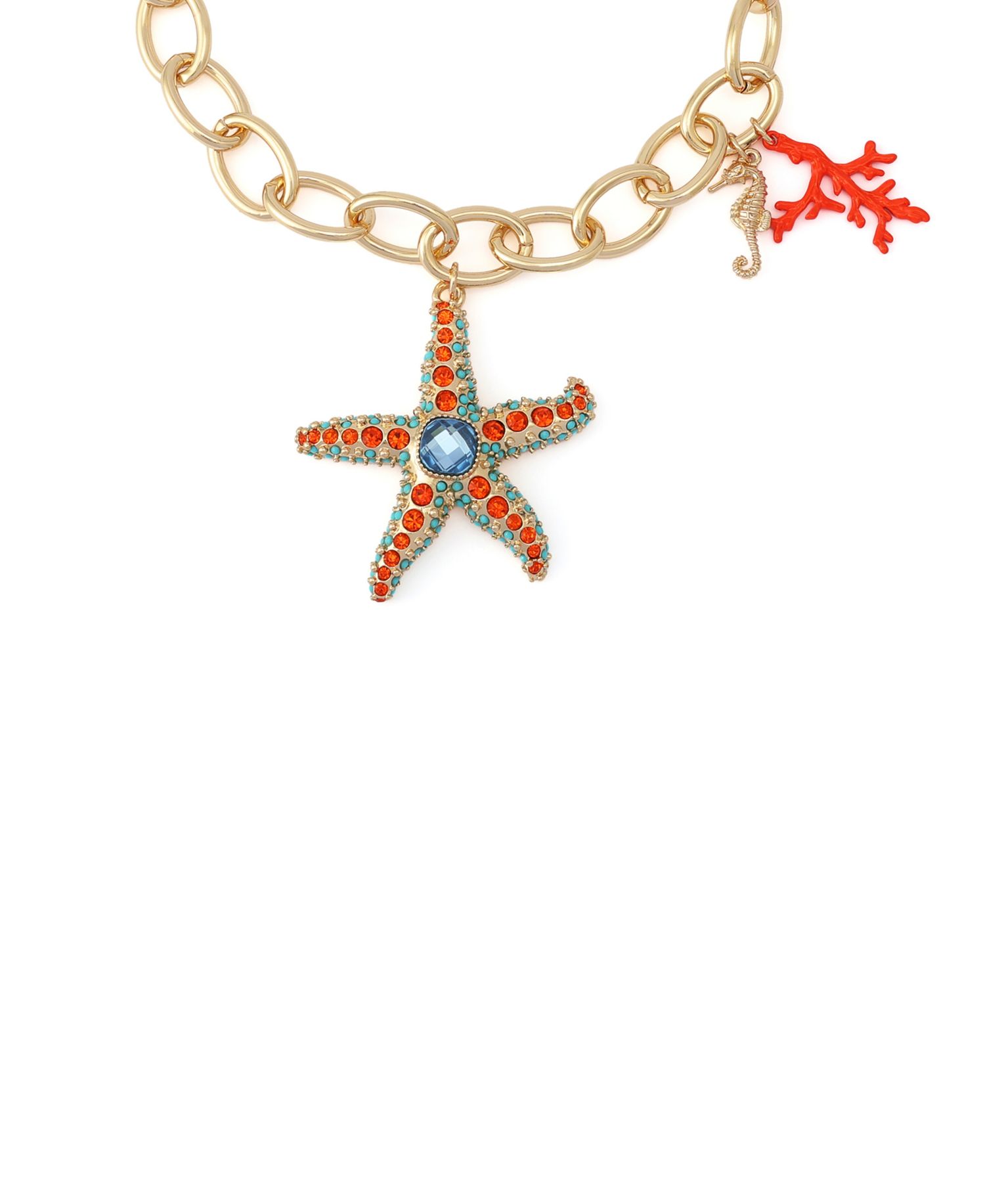 Faux Stone Starfish Pendant Necklace