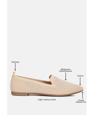 Womens Abedi Rhinestone Embellished Pull Tab Loafers