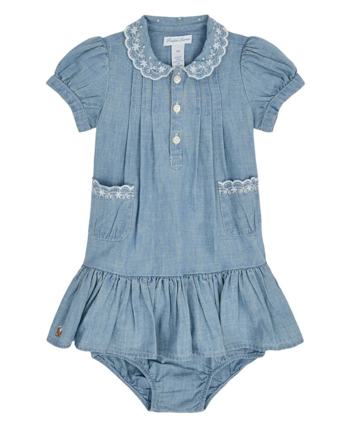 Polo Ralph Lauren Ralph Lauren Baby Girls' Indigo Cotton Chambray Dress