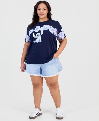 Trendy Plus Hibiscus Stitch Crewneck Tee