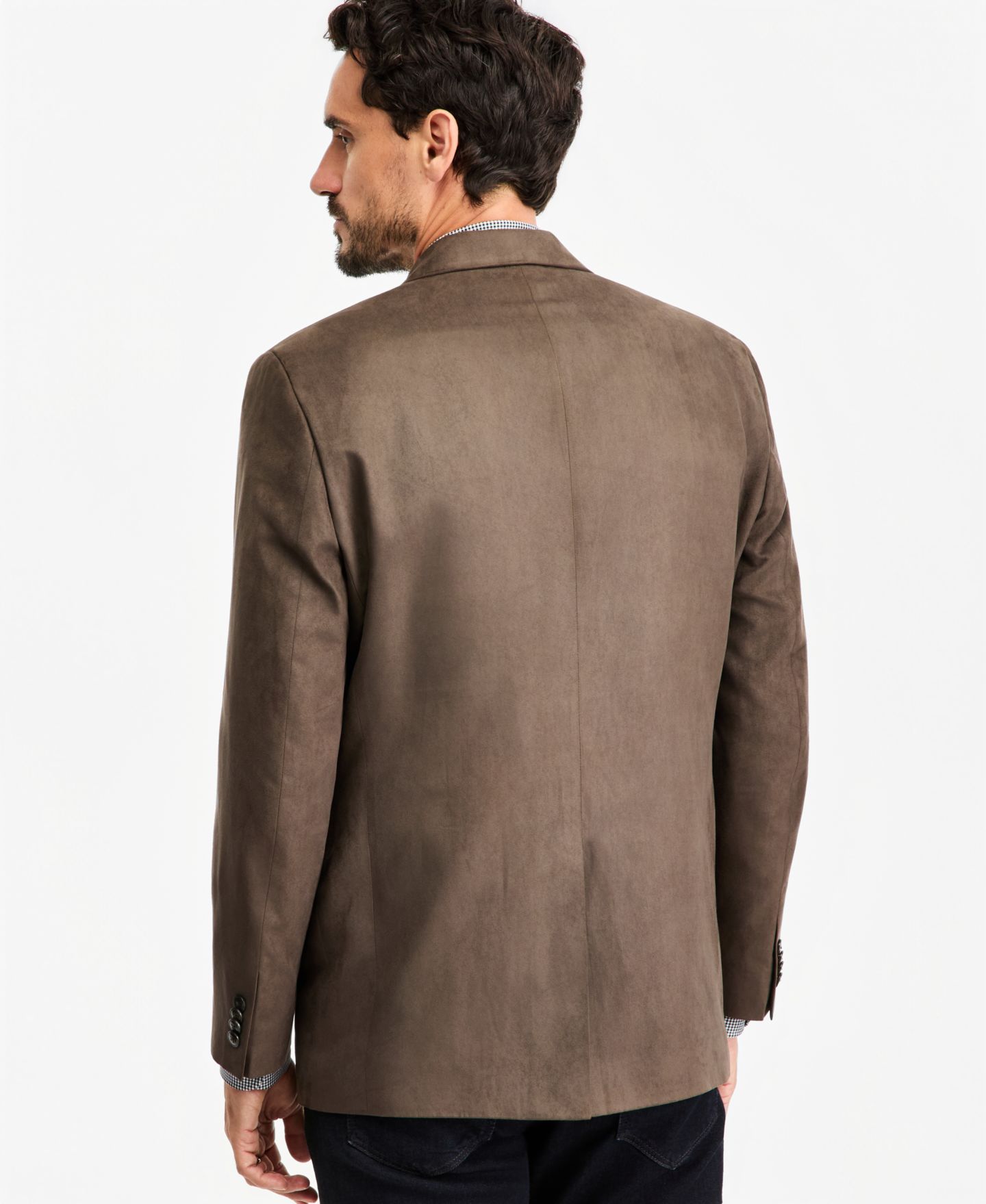 Мужской пиджак Michael Kors Classic-Fit Faux Suede Sport Coat, цвет: Армейский — фото 3