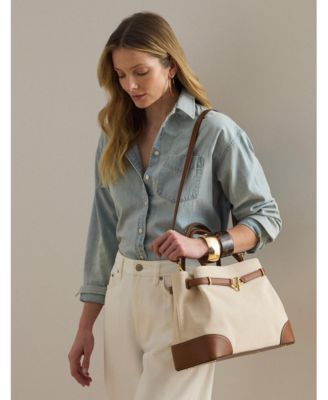 Blaike Large Cross-Dyed Canvas Satchel Bag