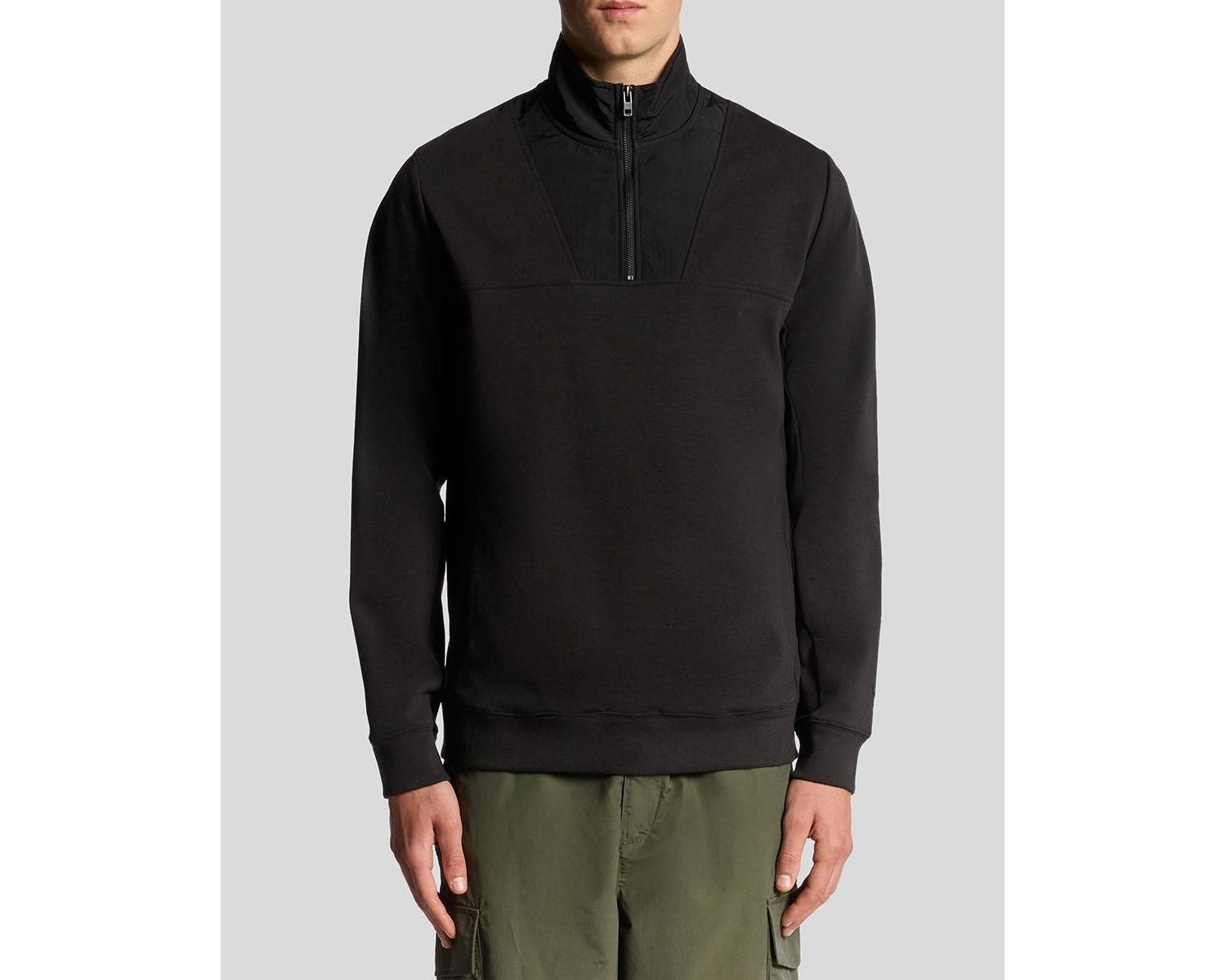 Men's Panelled Hybrid Quarter Zip Sweatshirt