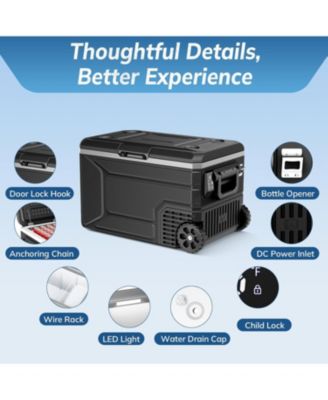 68QT Portable Car Refrigerator with Wheels