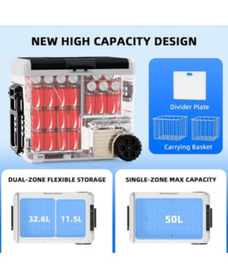 53QT Portable Refrigerator with Wheels