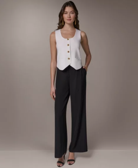 Petite Scoop Neck Sweater Vest - Cream