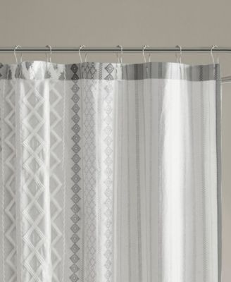 Imani Stripe Cotton Chenille Shower Curtain, 72" x 72"