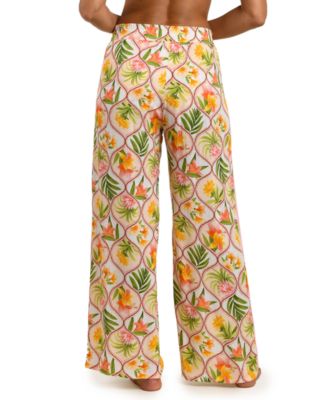 Women's Palm Nouveau Wide-Leg Cover-Up Pants