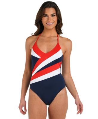Women's Americana Halter Strap One-Piece Swimsuit