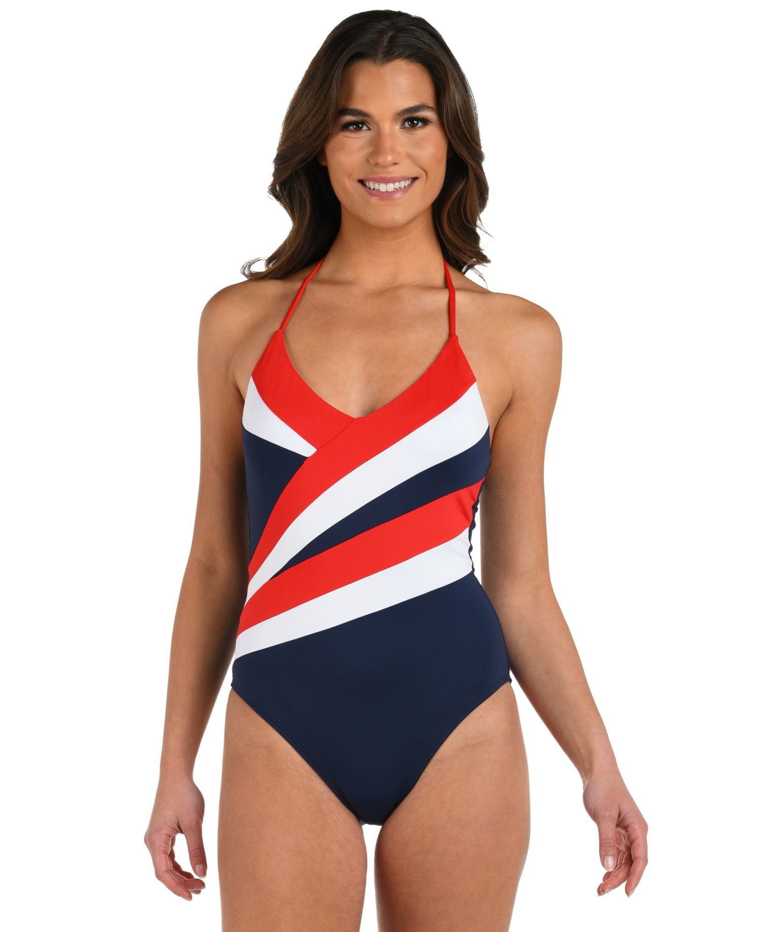 Women's Americana Halter Strap One-Piece Swimsuit