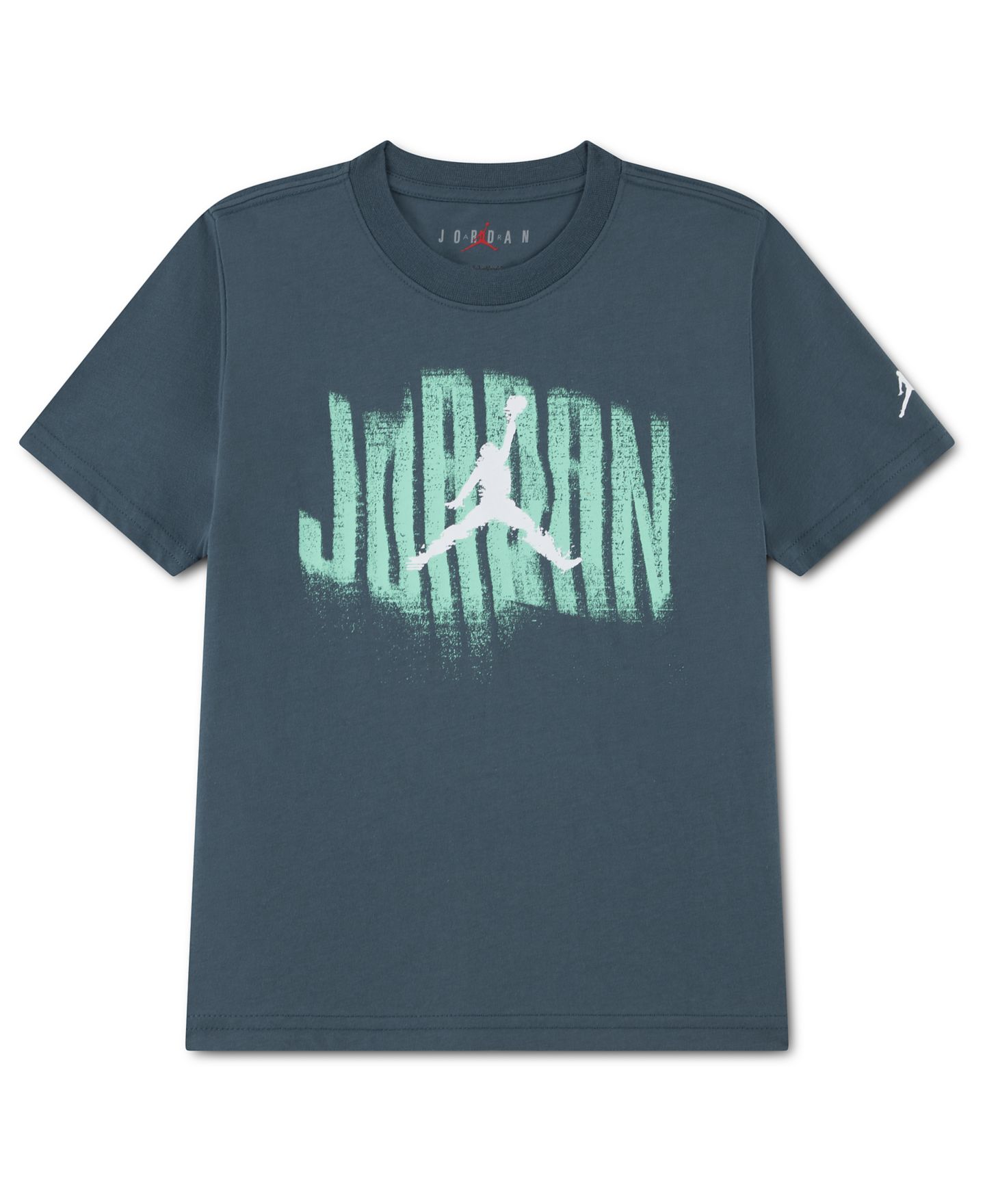 Футболка Jordan Crewneck T-Shirt для мальчиков, цвет: Зелёный — фото 1