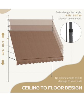 10' x 4' Retractable Awning, Non-Screw,