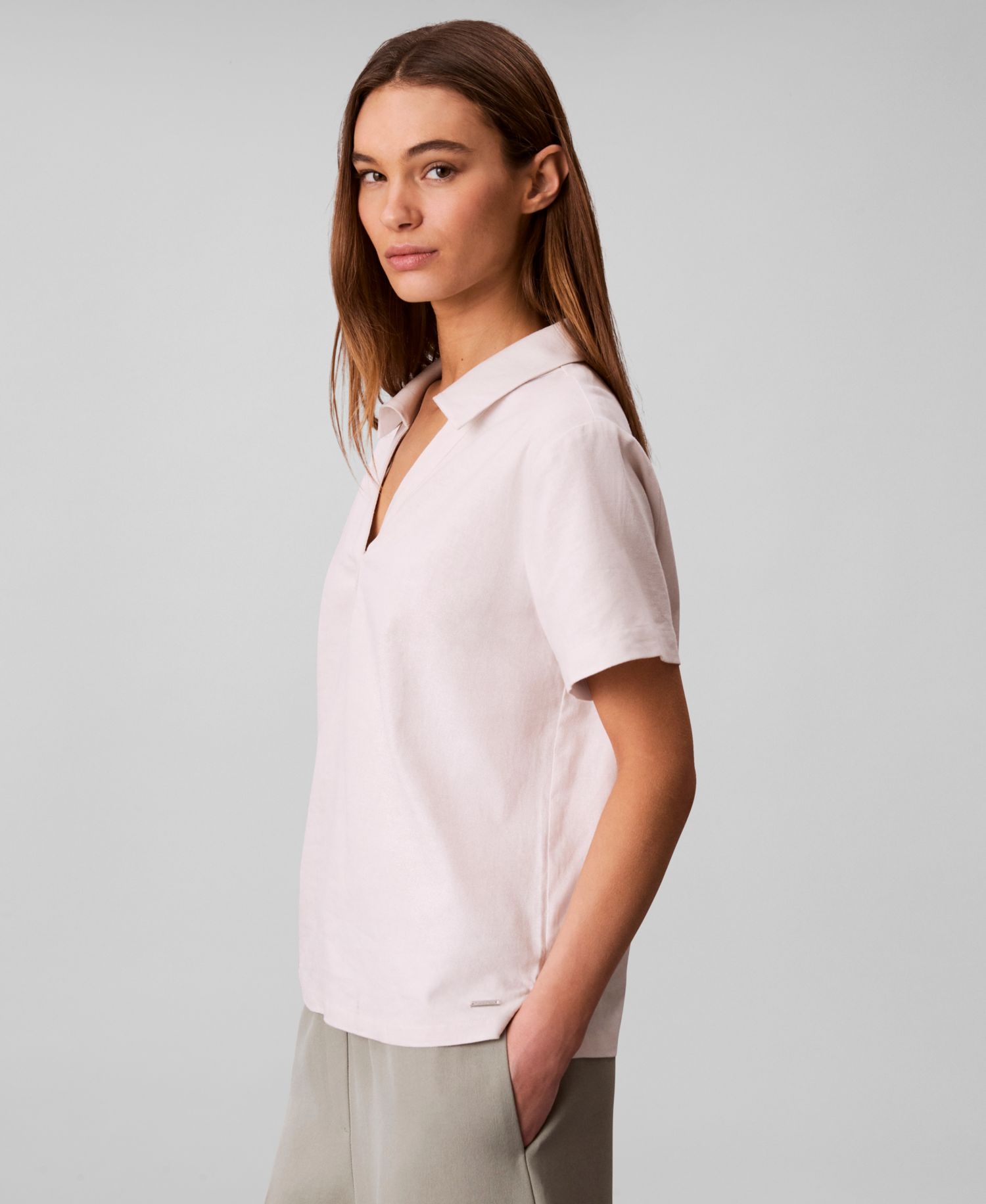 Women's Blend Short-Sleeve Polo T-Shirt