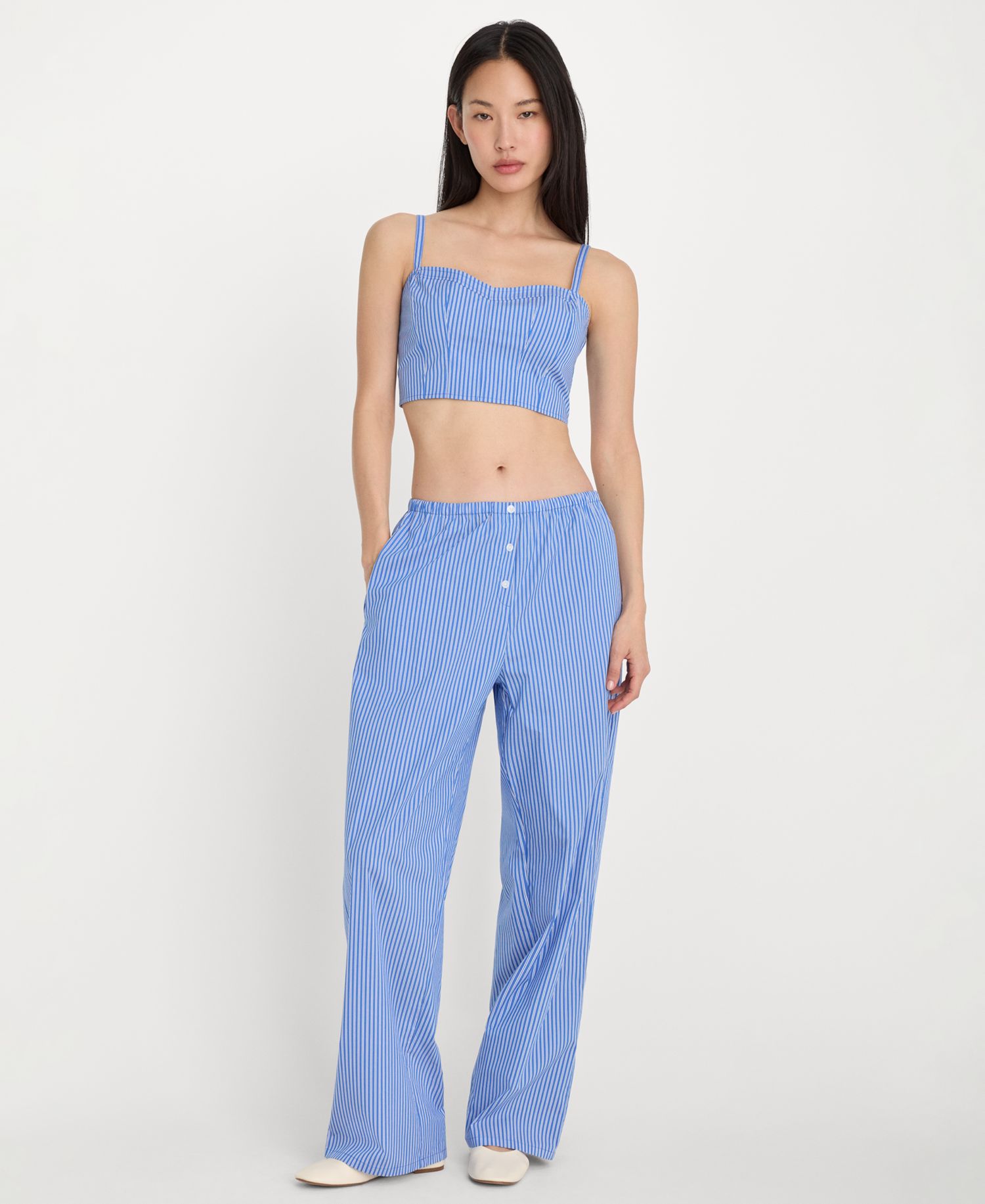 Women's Classic Boxy Shirt With Sleeveless Cami Top and Lace-Trimmed Boxer Shorts, Regular and Plus Size
