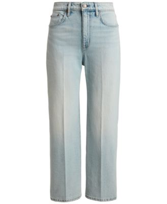 Petite High-Rise Relaxed Straight Ankle Jeans